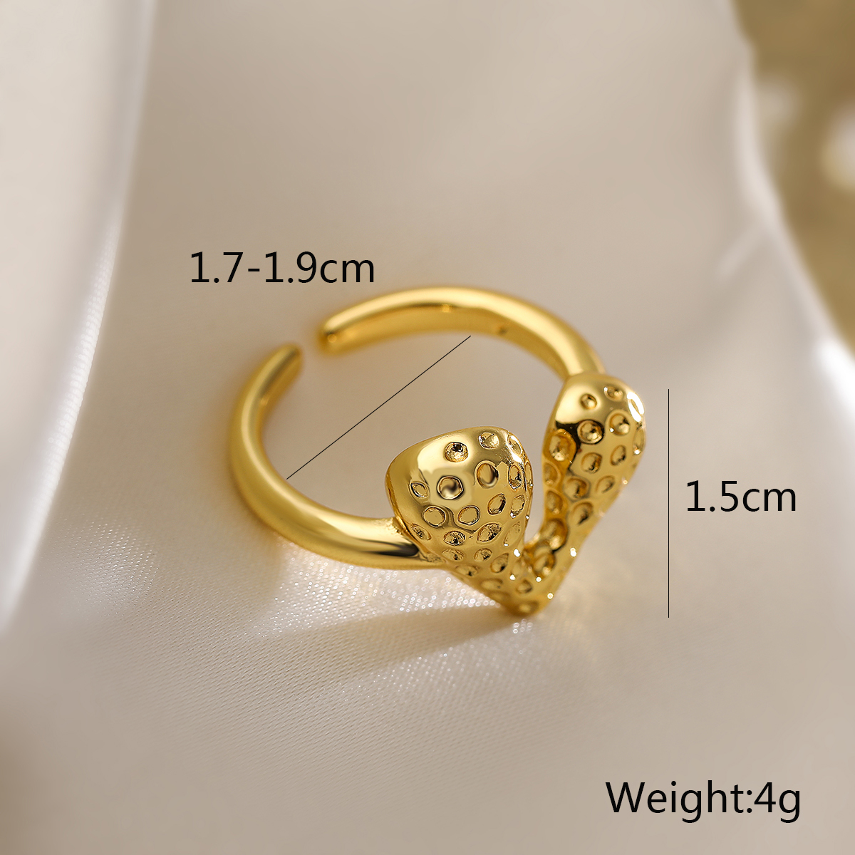 Copper 18K Gold Plated Retro Simple Style Commute Plating Hollow Out Inlay Geometric Heart Shape Zircon Open Rings display picture 3