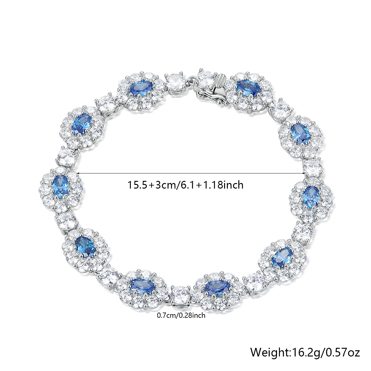 Sterling Silver White Gold Plated Glam Luxurious Plating Inlay Flower Zircon Bracelets display picture 1