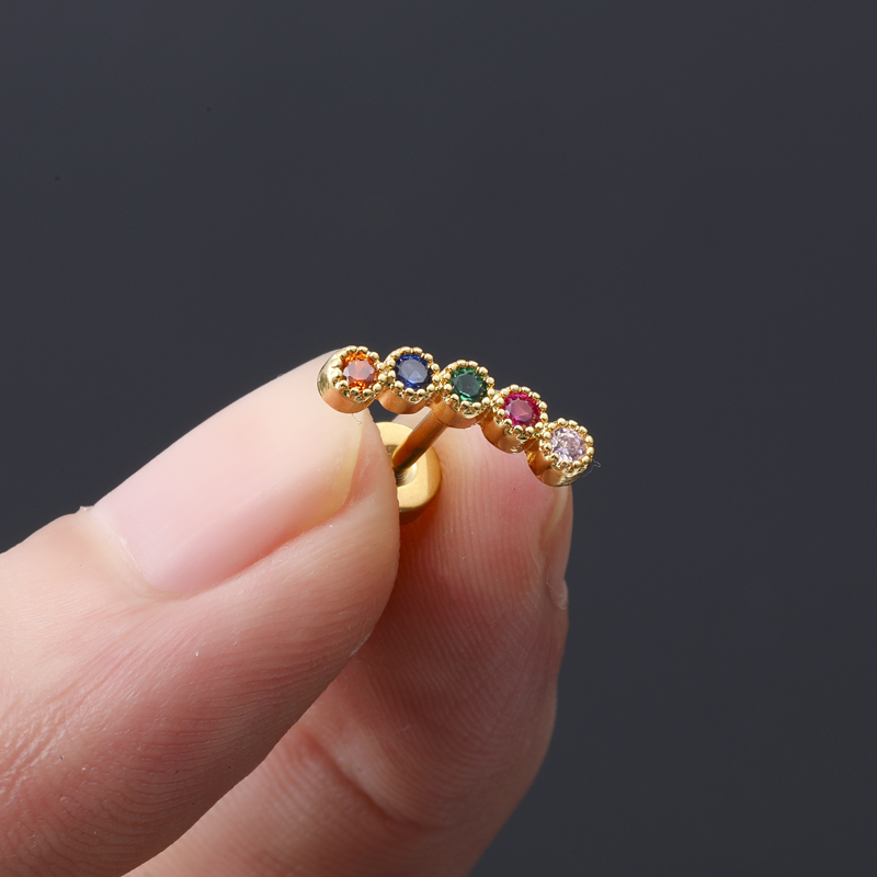 1 Piece Ear Cartilage Rings & Studs Classic Style Snake Butterfly Copper Polishing Inlay Zircon 18K Gold Plated Ear Cartilage Rings & Studs display picture 5