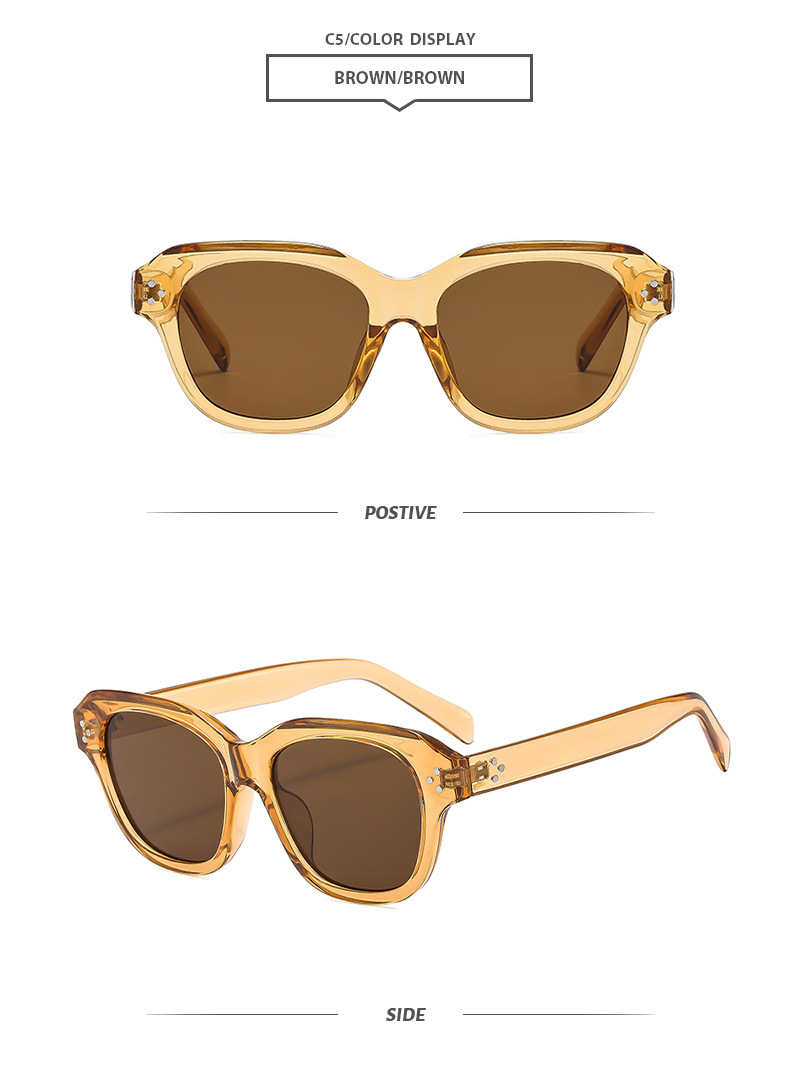 Retro Sweet Solid Color Leopard Ac Square Full Frame Women's Sunglasses display picture 11