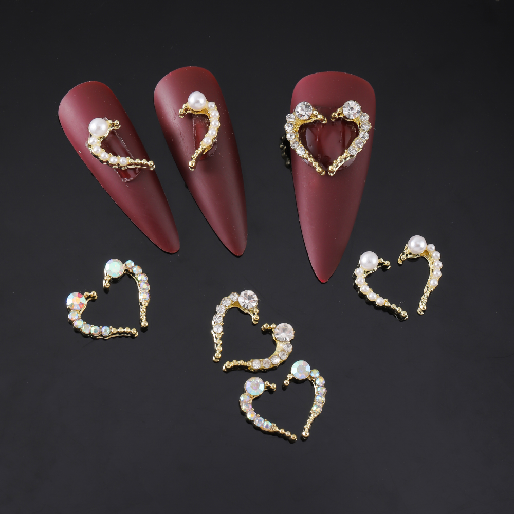 Sweet Simple Style Heart Shape Wings Zinc Alloy Nail Decoration Accessories A Pack Of 30 display picture 2