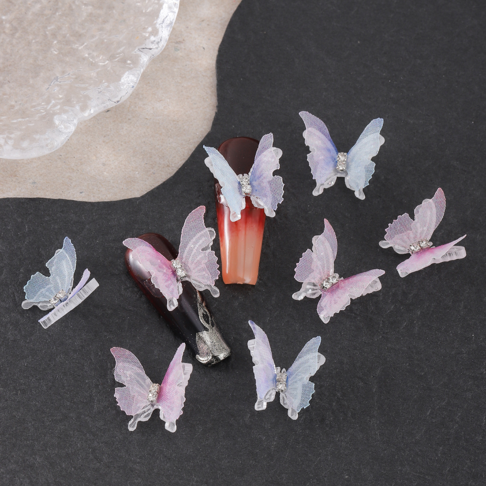 Prinzessin Süss Schmetterling Kupfer Eingelegter Zirkon Nagel Accessoires Eine Packung Mit 12 display picture 4