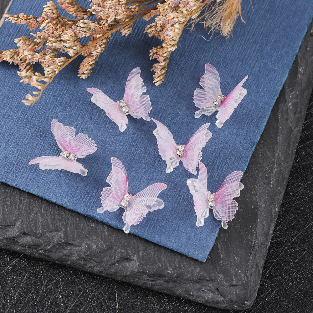Princess Sweet Butterfly Copper Inlaid Zircon Nail Decoration Accessories A Pack Of 12 display picture 8