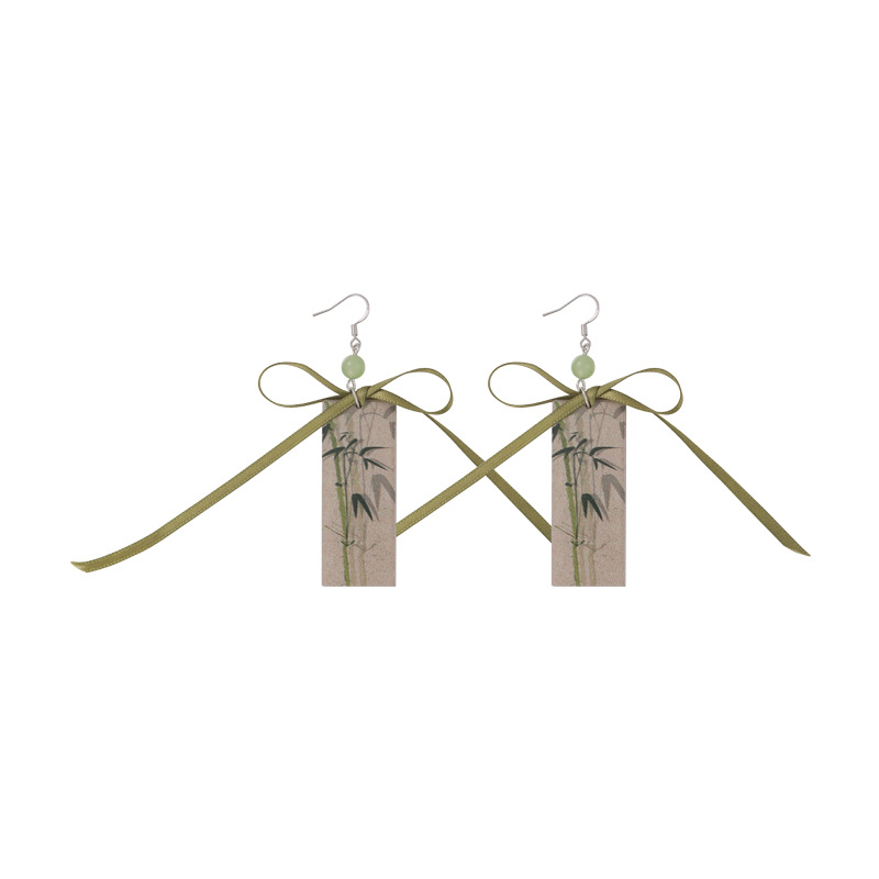1 Pair Elegant Simple Style Color Block Arylic Cloth Drop Earrings display picture 7