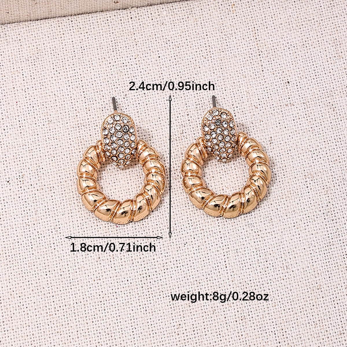 1 Pair Casual Simple Style Circle Hollow Out Inlay Zinc Alloy Rhinestones Drop Earrings display picture 4