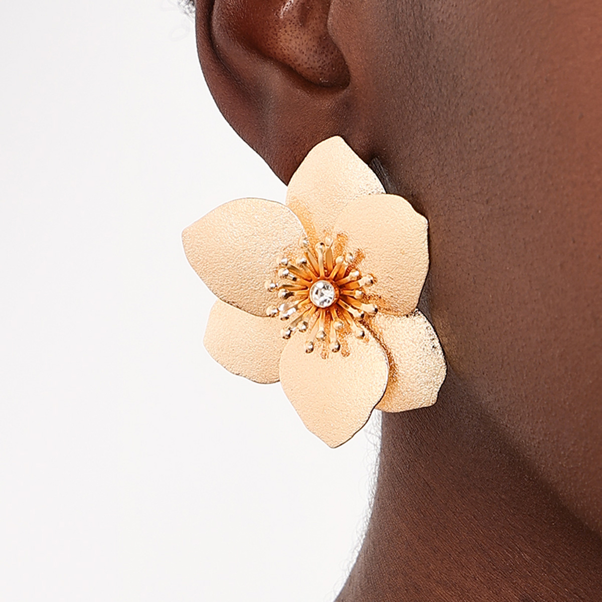 1 Pair Elegant Sweet Artistic Flower Inlay Alloy Rhinestones Ear Studs display picture 3