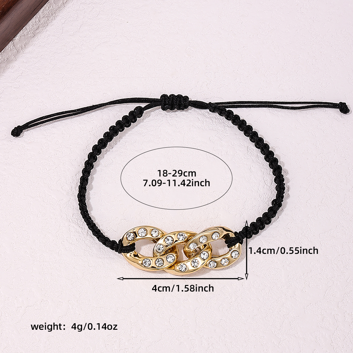 Simple Style Commute Geometric Plastic Rope Hollow Out Inlay Rhinestones Women's Drawstring Bracelets display picture 1