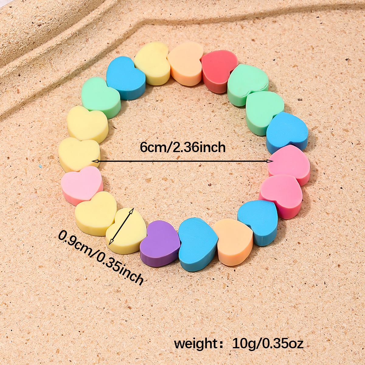 Cute Sweet Heart Shape Soft Clay Women's Bracelets display picture 2