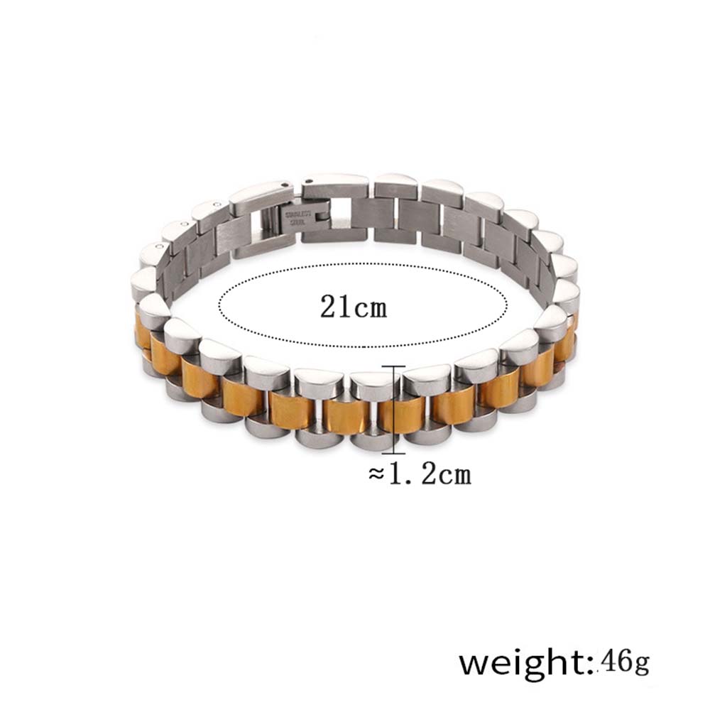 304 Stainless Steel 18K Gold Plated Hip-Hop Retro Plating Color Block Bracelets display picture 1
