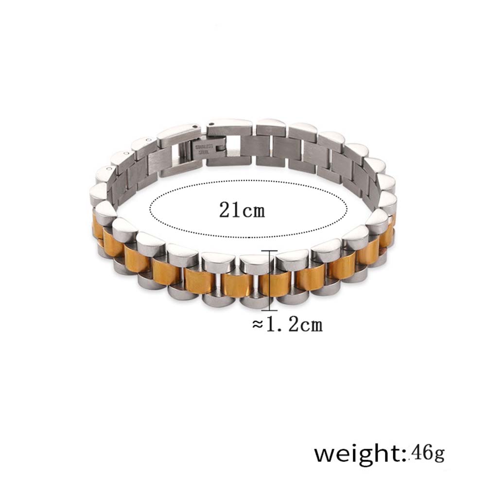 Acier Inoxydable 304 Plaqué Or 18K Hip Hop Rétro Placage Bloc De Couleur Bracelets display picture 1