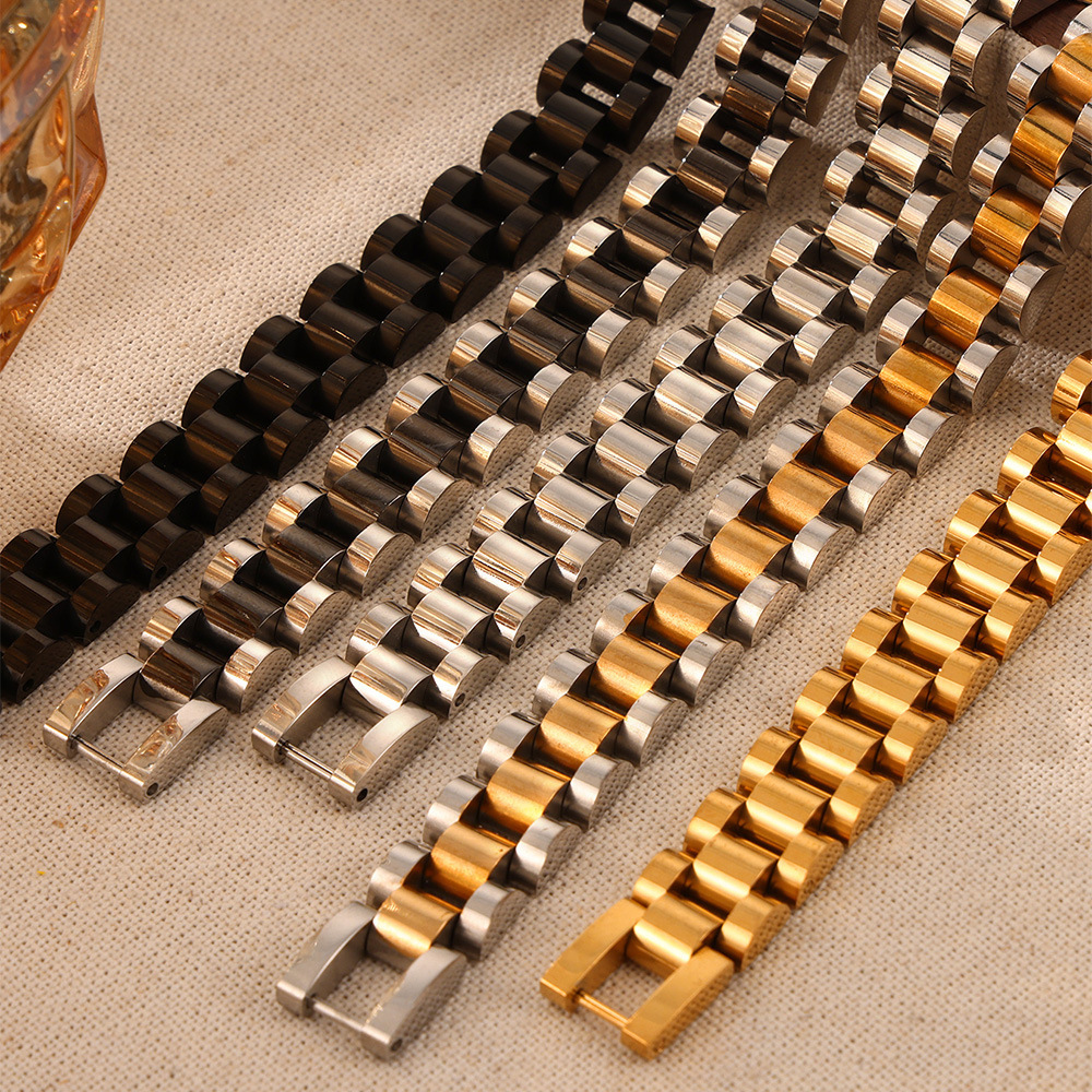 304 Stainless Steel 18K Gold Plated Hip-Hop Retro Plating Color Block Bracelets display picture 5