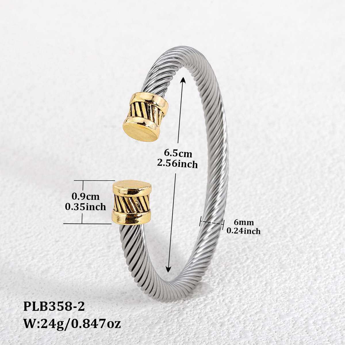 Wholesale Jewelry Simple Style Geometric 304 Stainless Steel Alloy Inlay Bangle display picture 34