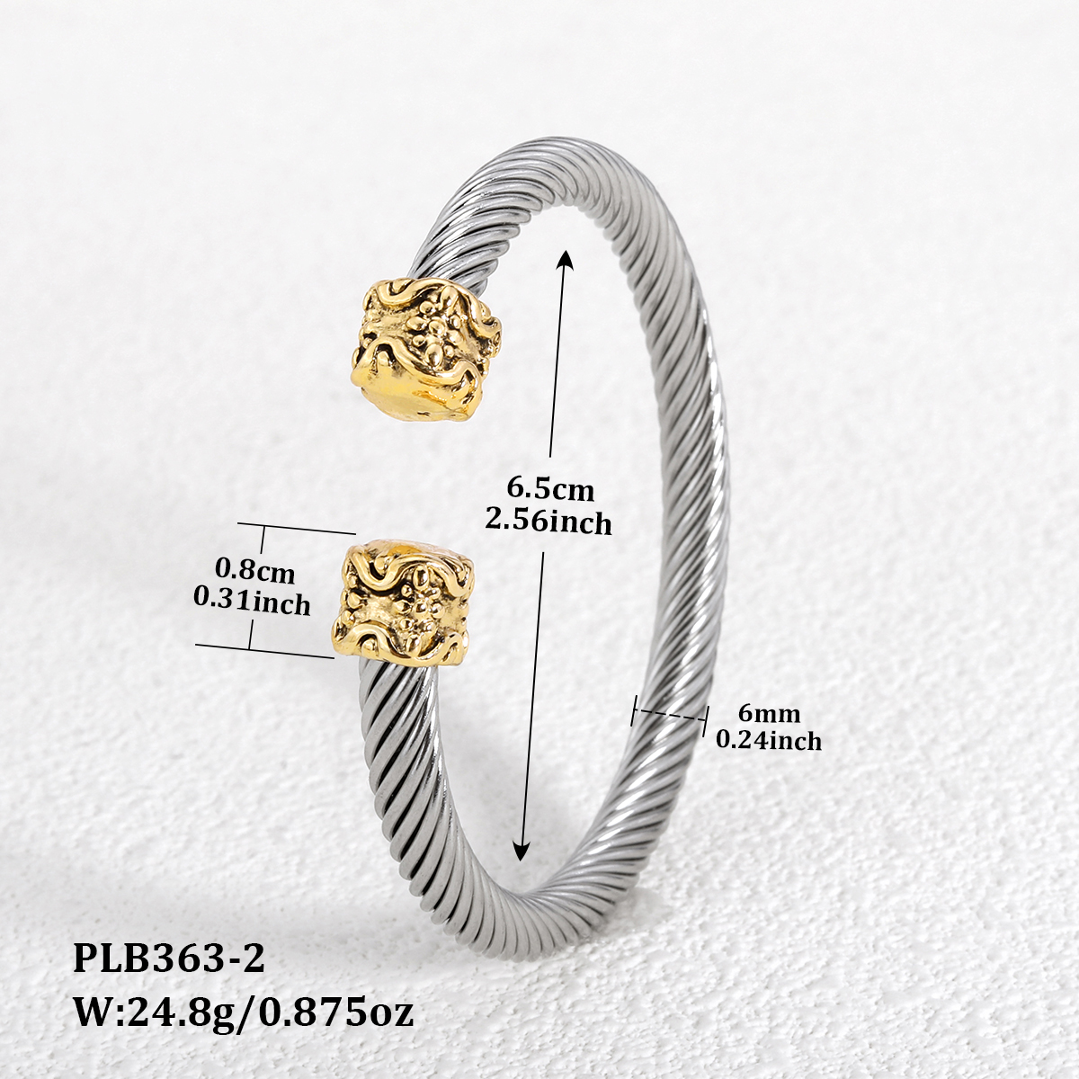 Wholesale Jewelry Simple Style Geometric 304 Stainless Steel Alloy Inlay Bangle display picture 46