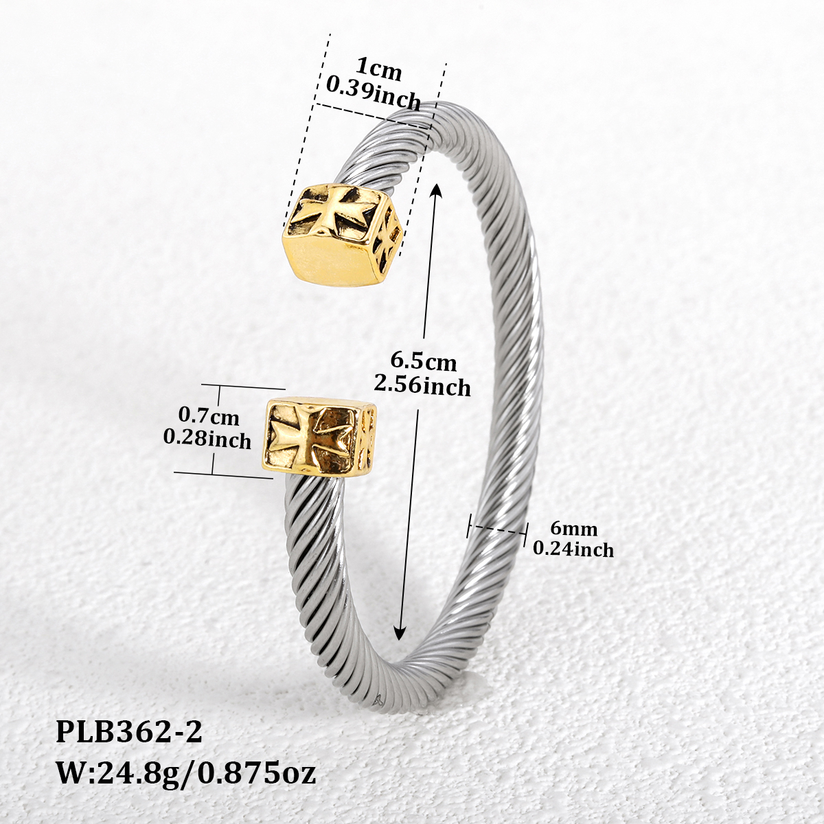 Wholesale Jewelry Simple Style Geometric 304 Stainless Steel Alloy Inlay Bangle display picture 39