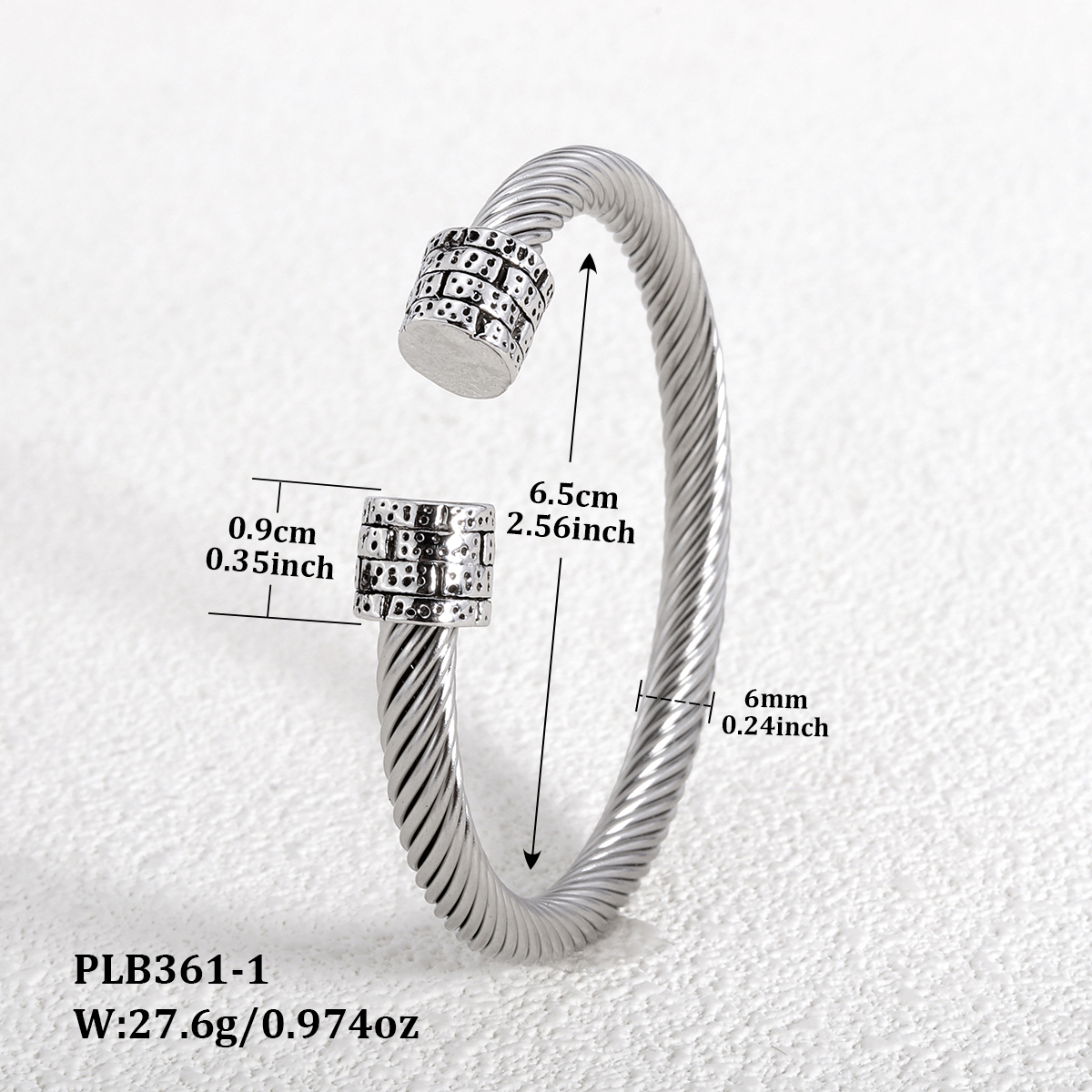 Wholesale Jewelry Simple Style Geometric 304 Stainless Steel Alloy Inlay Bangle display picture 50