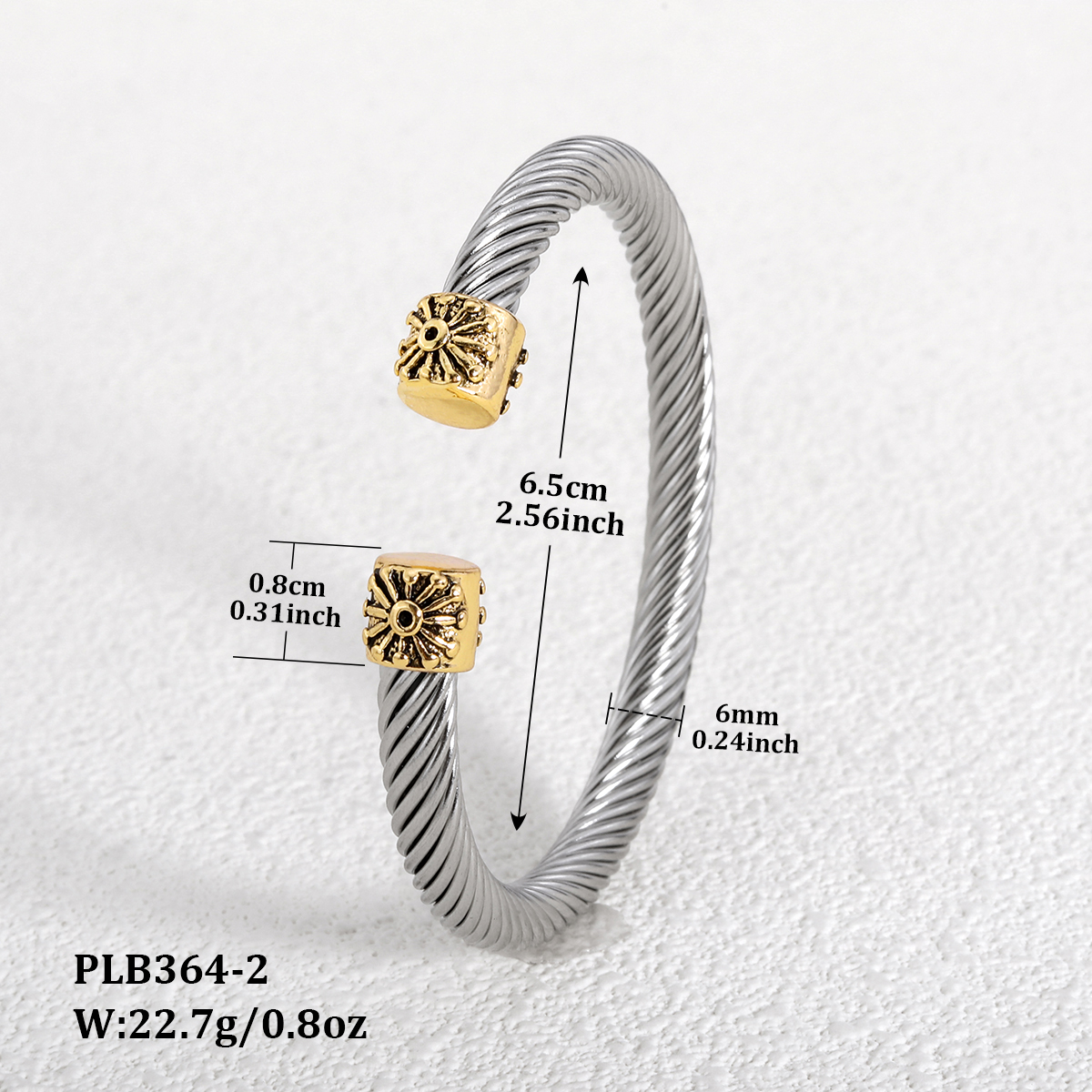 Wholesale Jewelry Simple Style Geometric 304 Stainless Steel Alloy Inlay Bangle display picture 54
