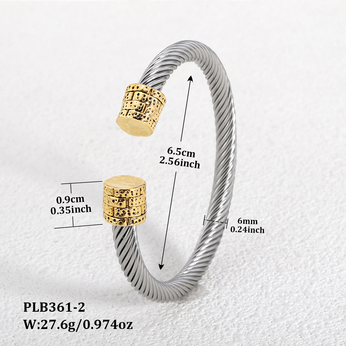 Wholesale Jewelry Simple Style Geometric 304 Stainless Steel Alloy Inlay Bangle display picture 38