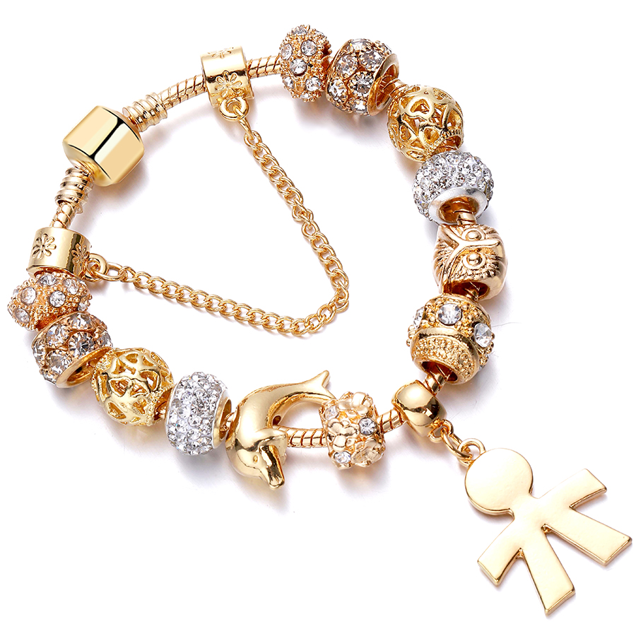 IG-Stil Süß Moderner Stil Blume Wal Legierung Messing Perlen Inlay Strasssteine Zirkon Kinder Armbänder display picture 1