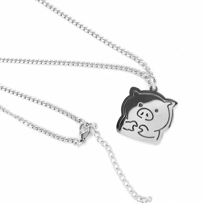 Wholesale Jewelry Casual Cute Modern Style Pig Titanium Steel Iron Pendant Necklace display picture 1