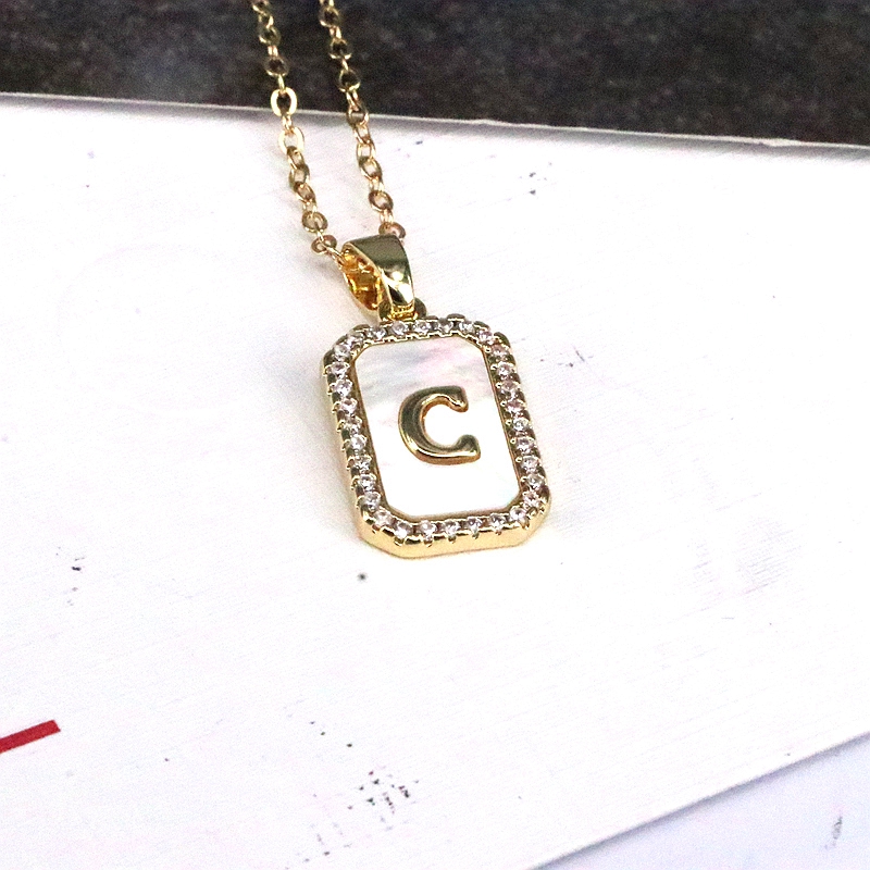 Copper 18K Gold Plated Simple Style Classic Style Plating Inlay Letter Shell Pendant Necklace display picture 9