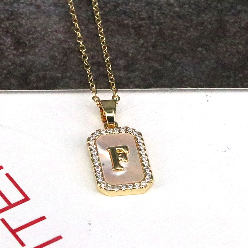 Copper 18K Gold Plated Simple Style Classic Style Plating Inlay Letter Shell Pendant Necklace display picture 12