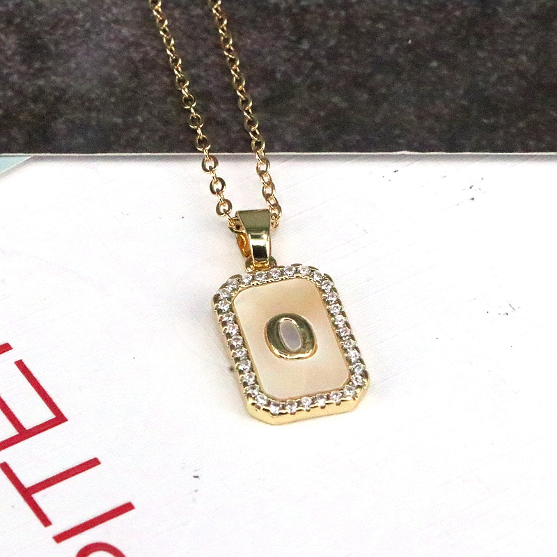 Le Cuivre Plaqué Or 18K Style Simple Style Classique Placage Incruster Lettre Coquille Pendentif display picture 17