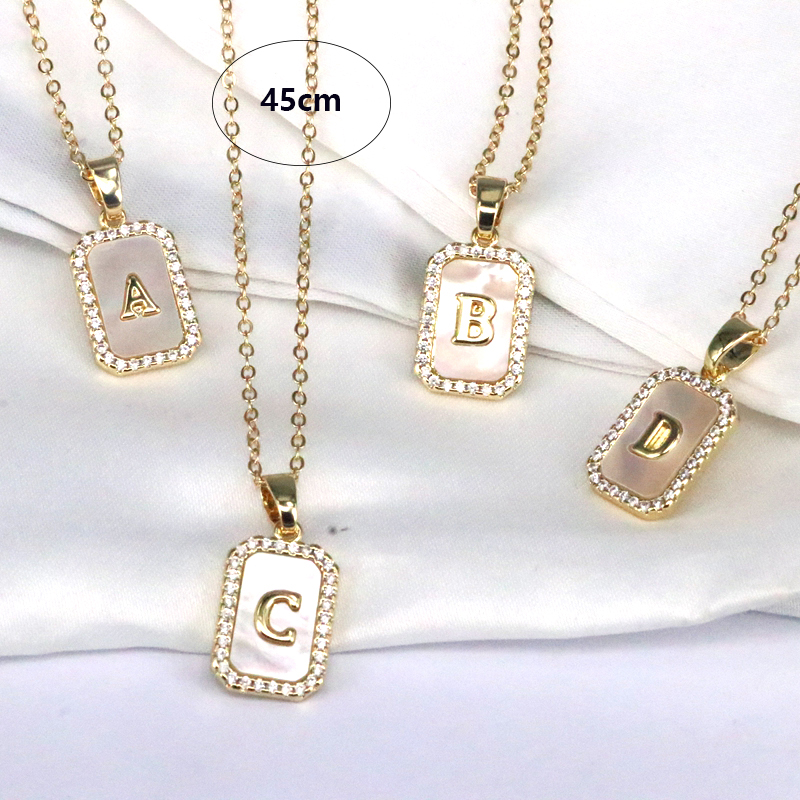 Copper 18K Gold Plated Simple Style Classic Style Plating Inlay Letter Shell Pendant Necklace display picture 20