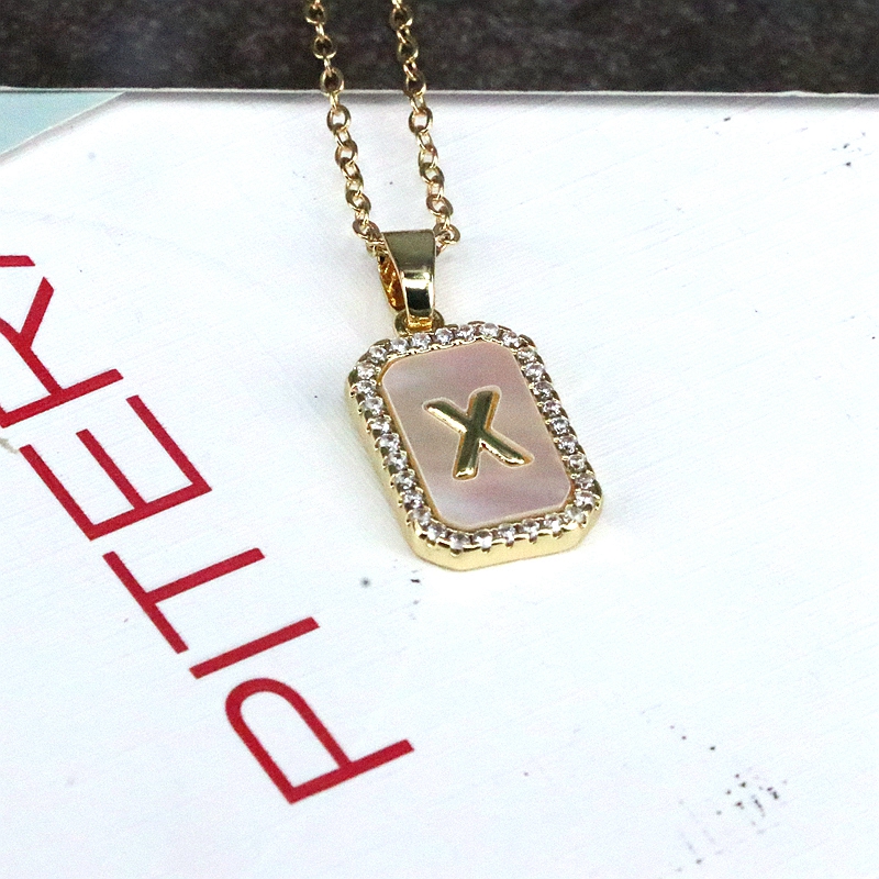 Le Cuivre Plaqué Or 18K Style Simple Style Classique Placage Incruster Lettre Coquille Pendentif display picture 19