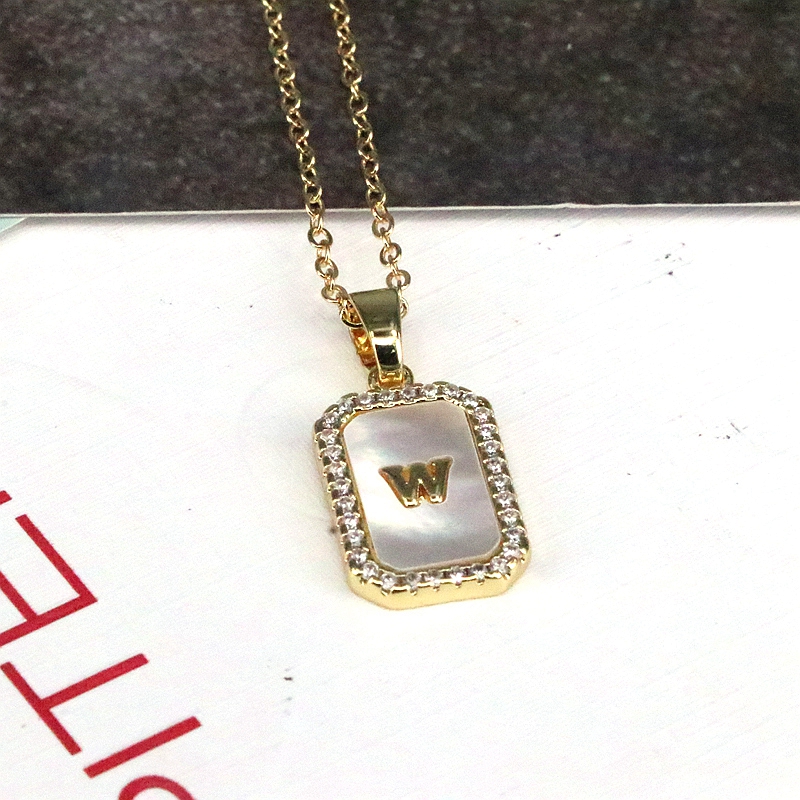 Le Cuivre Plaqué Or 18K Style Simple Style Classique Placage Incruster Lettre Coquille Pendentif display picture 16