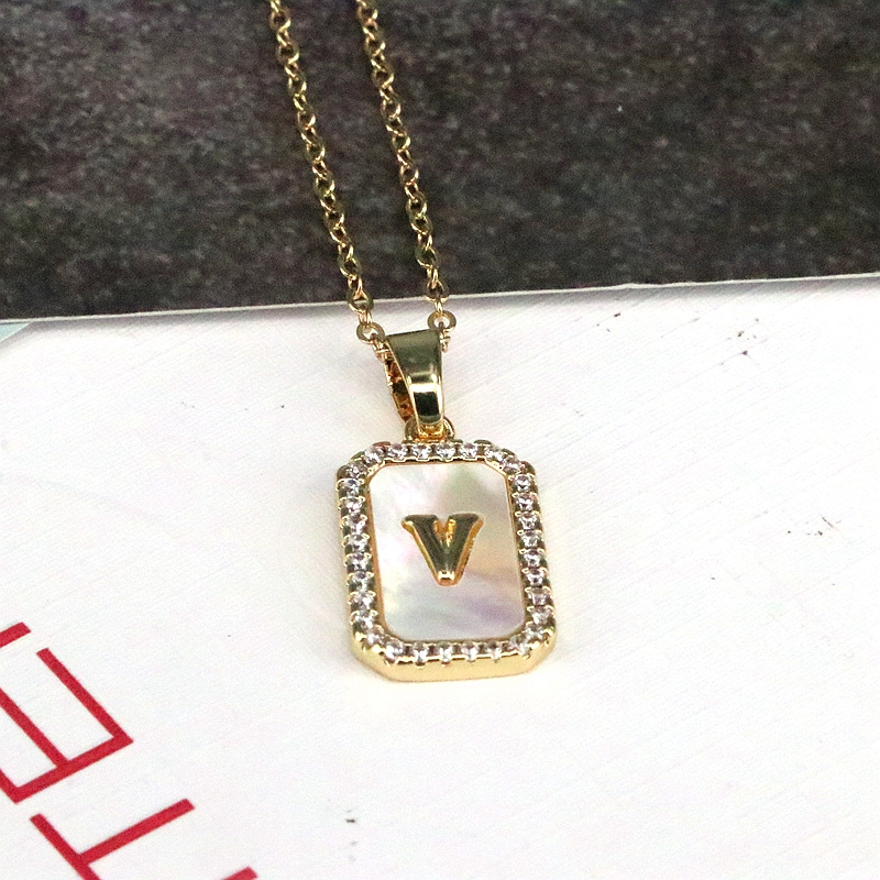 Le Cuivre Plaqué Or 18K Style Simple Style Classique Placage Incruster Lettre Coquille Pendentif display picture 21