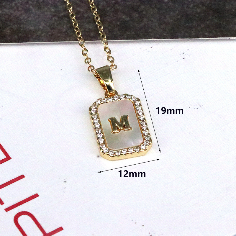 Copper 18K Gold Plated Simple Style Classic Style Plating Inlay Letter Shell Pendant Necklace display picture 27