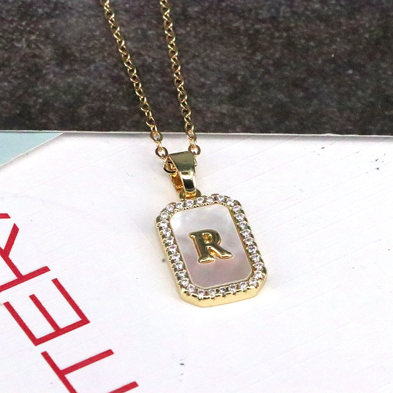 Le Cuivre Plaqué Or 18K Style Simple Style Classique Placage Incruster Lettre Coquille Pendentif display picture 26