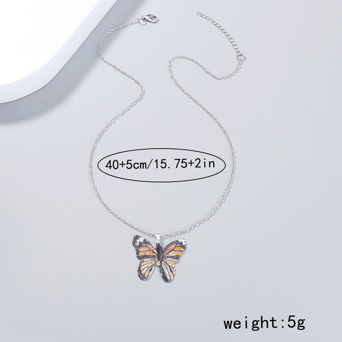 Wholesale Jewelry IG Style Simple Style Butterfly Resin Copper Alloy Pendant Necklace display picture 2