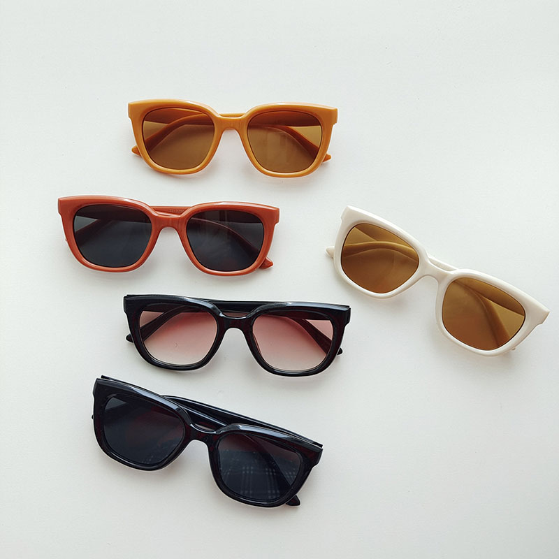 Sweet Solid Color Color Block Resin Square Full Frame Kids Sunglasses display picture 3