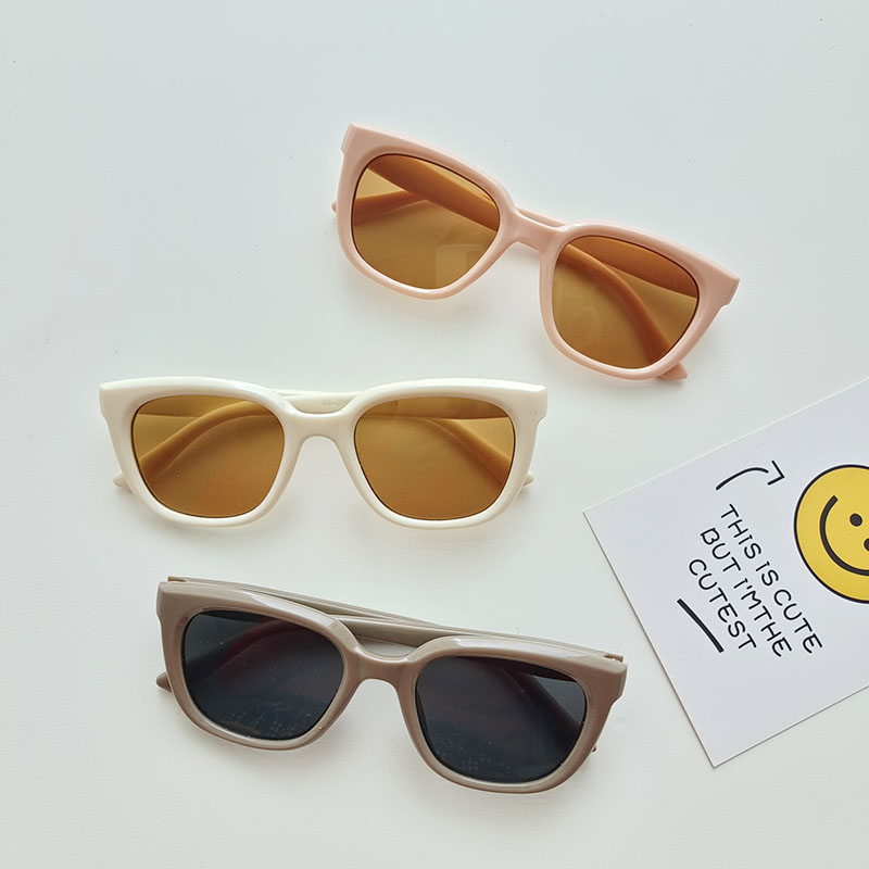 Sweet Solid Color Color Block Resin Square Full Frame Kids Sunglasses display picture 6