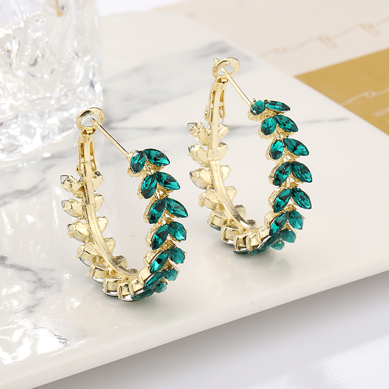 1 Pair Simple Style Classic Style Color Block Inlay Alloy Rhinestones Earrings display picture 3