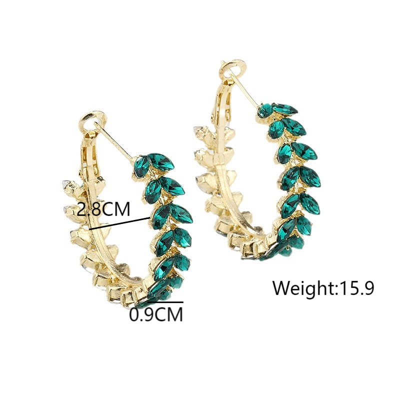 1 Pair Simple Style Classic Style Color Block Inlay Alloy Rhinestones Earrings display picture 8