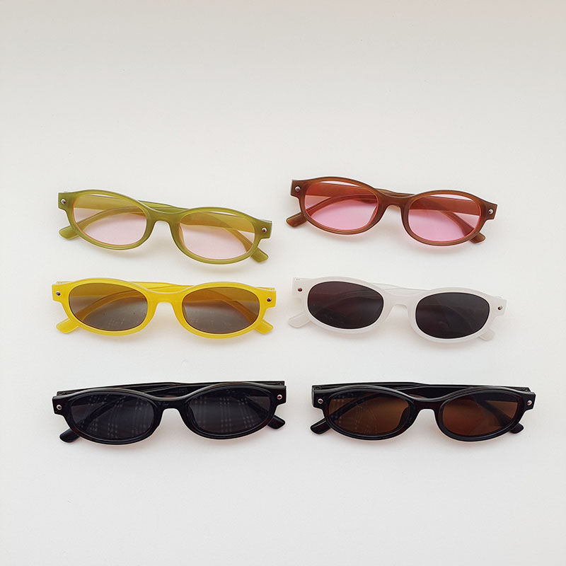 Casual Cute Color Block Resin Oval Frame Full Frame Kids Sunglasses display picture 1