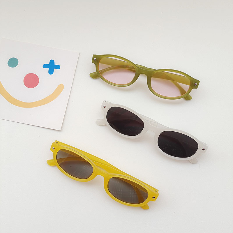 Casual Cute Color Block Resin Oval Frame Full Frame Kids Sunglasses display picture 5