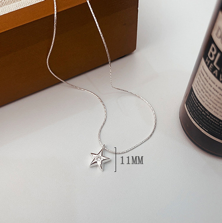 Sterling Silber Lässig Kette Pentagramm Geometrisch Halskette Mit Anhänger display picture 7