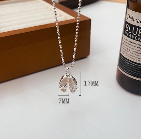 Sterling Silver Casual Chain Solid Color Pendant Necklace display picture 7