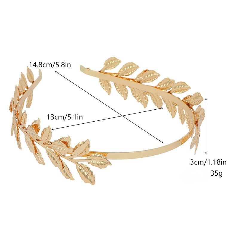 Women's Simple Style Leaves Metal Plating Hair Band display picture 1