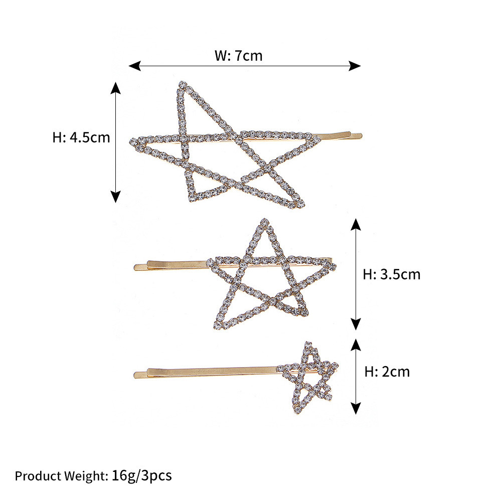 Femmes Style IG Style Simple Star Strass Évider Incruster Strass Pince À Cheveux display picture 1