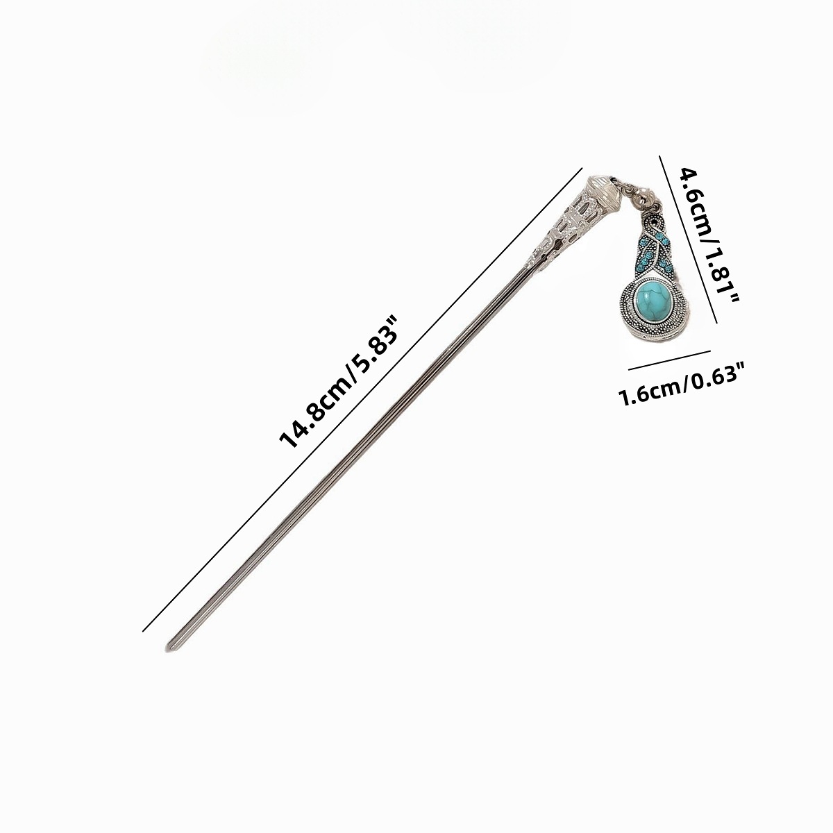 Women's Ethnic Style Water Droplets Metal Inlay Turquoise Rhinestones Hairpin display picture 2