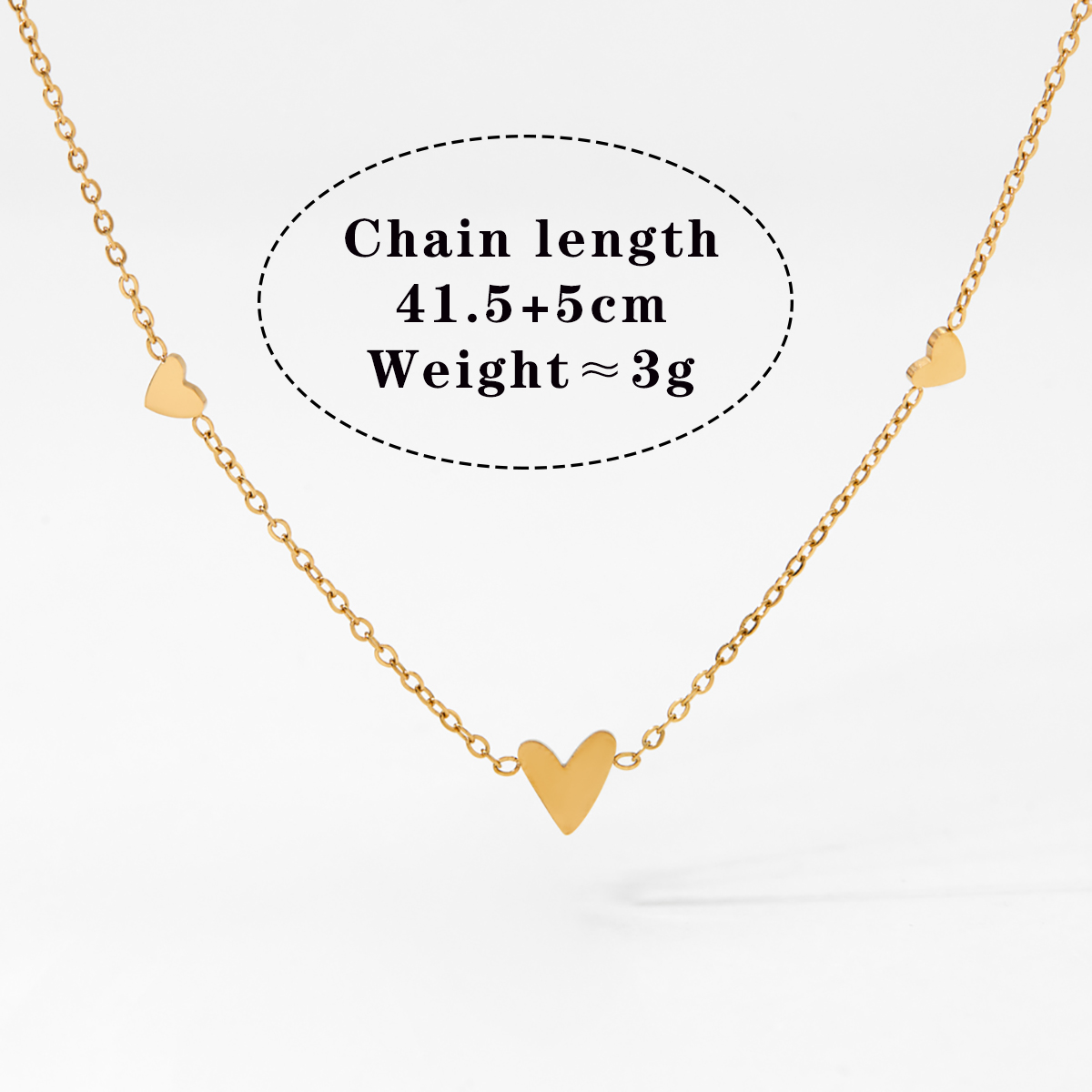 304 Stainless Steel 316 Stainless Steel  14K Gold Plated White Gold Plated Gold Plated Modern Style Simple Style Heart Shape Bracelets Anklet Necklace display picture 6