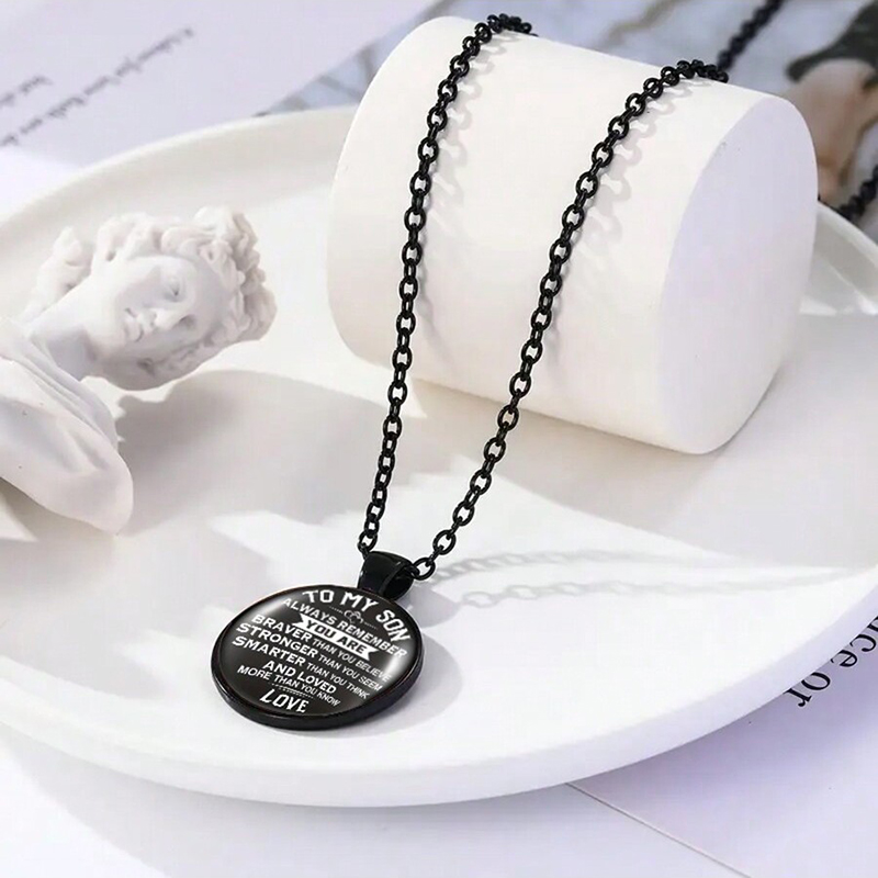 Wholesale Jewelry Hip-Hop Letter Alloy Glass Inlay Pendant Necklace display picture 3