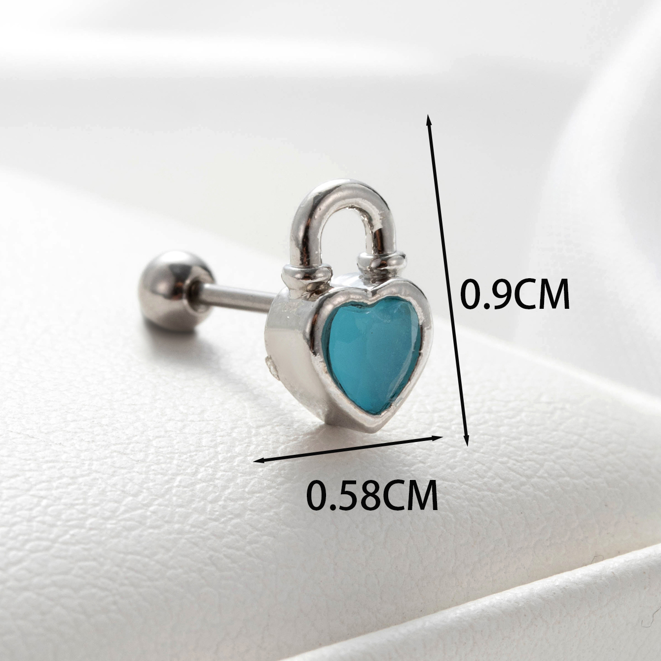 1 Piece Casual French Style Round Heart Shape Eye Chain Inlay Copper Artificial Gemstones Zircon Cartilage Earrings display picture 1