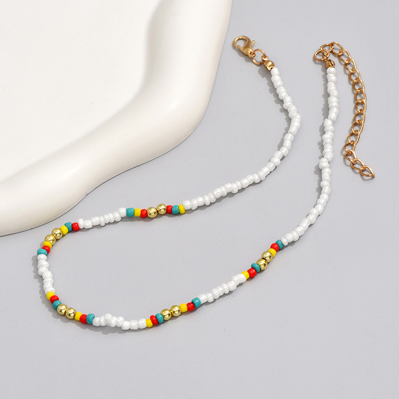 Wholesale Jewelry Casual Simple Style Geometric Beaded Seed Bead Plating Necklace display picture 3