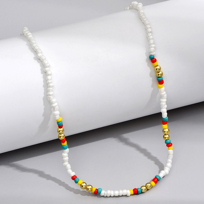 Wholesale Jewelry Casual Simple Style Geometric Beaded Seed Bead Plating Necklace display picture 5