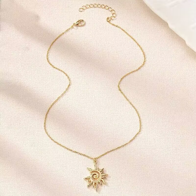 Wholesale Jewelry Simple Style Classic Style Solid Color Zinc Alloy Gold Plated Plating Pendant Necklace display picture 6